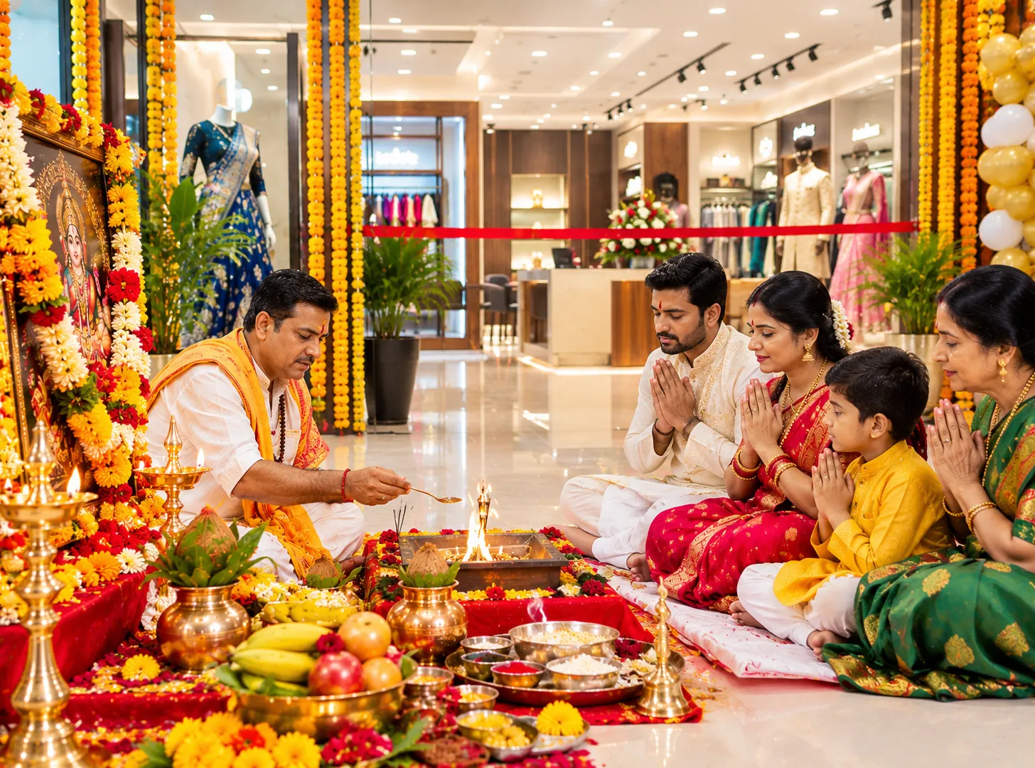 Offline New Showroom Puja at shop by Pandit Ji
